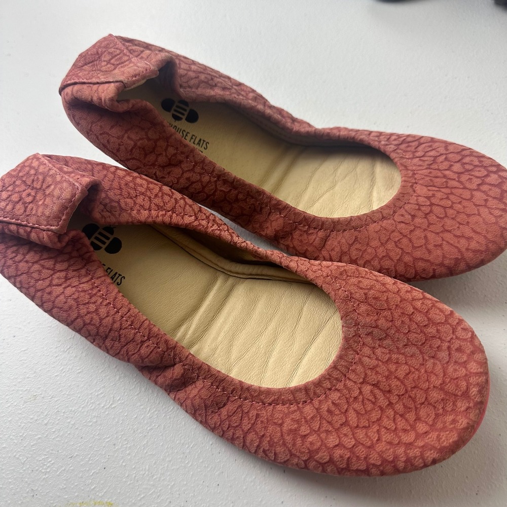 The Storehouse Flats Ballet Shoes Womens 8 Pink Textured Leather Slip On Travel